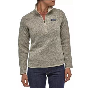 EuC Classic Patagonia quarter zip sweater tan speckled marled jacket beige Xxs